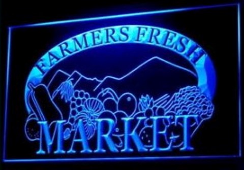 Farmers Fresh Market Fruit Vegetables LED Neon Sign